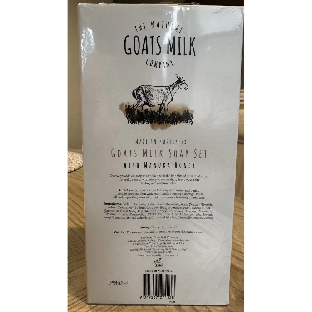 The Natural Goats Milk Company 8 Bar Soap Set Manuka Honey Made Australia New